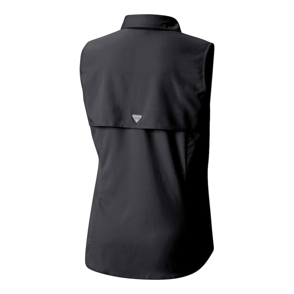 Pittsburgh Steelers Women's PFG Tamiami Omni-Shade Sleeveless Button-Up Shirt - Black - Columbia