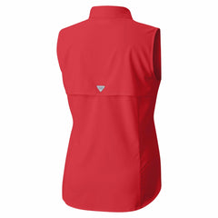 Tampa Bay Buccaneers Women's PFG Tamiami Omni-Shade Sleeveless Button-Up Shirt - Red - Columbia