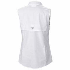 Atlanta Falcons Women's PFG Tamiami Omni-Shade Sleeveless Button-Up Shirt - White - Columbia