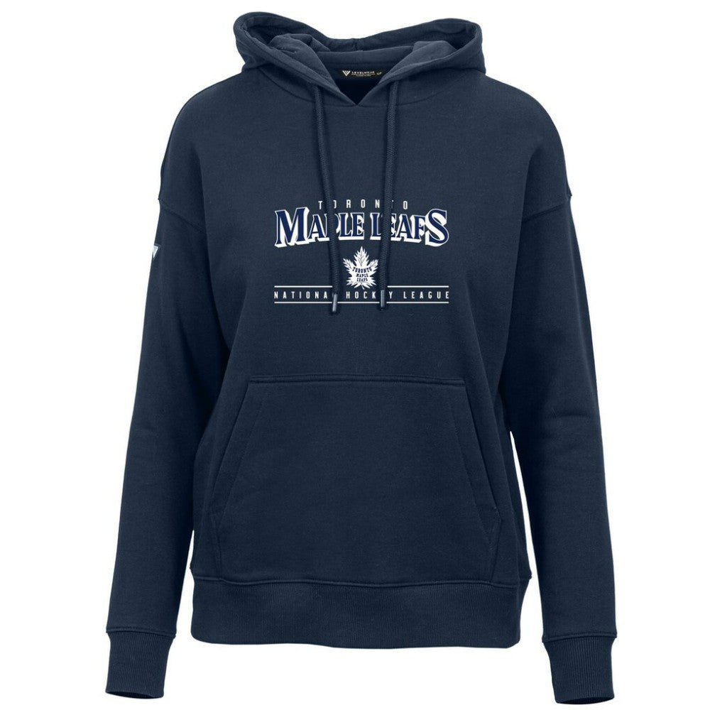 Toronto Maple Leafs Levelwear Women's Retro Adorn Spellout Pullover Hoodie - Navy | NHL discount