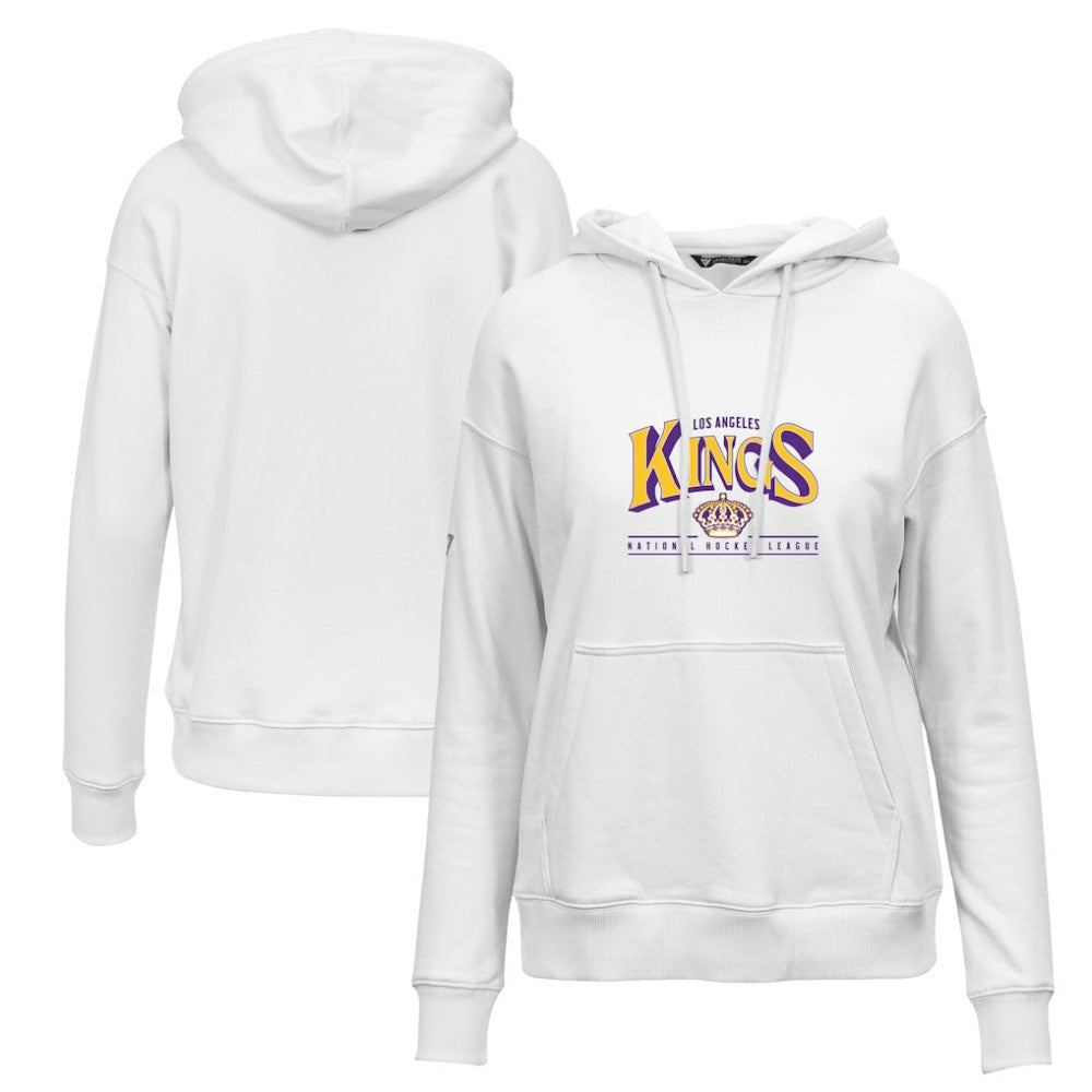 Los Angeles Kings Levelwear Women's Retro Adorn Spellout Pullover Hoodie - White | NHL discount