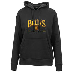 Boston Bruins Levelwear Women's Retro Adorn Spellout Pullover Hoodie - Black | NHL near me