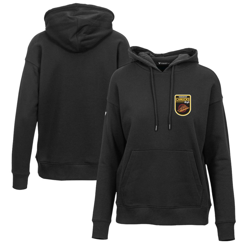 Vancouver Canucks Levelwear Women's Retro Adorn Pullover Hoodie - Black | NHL discount