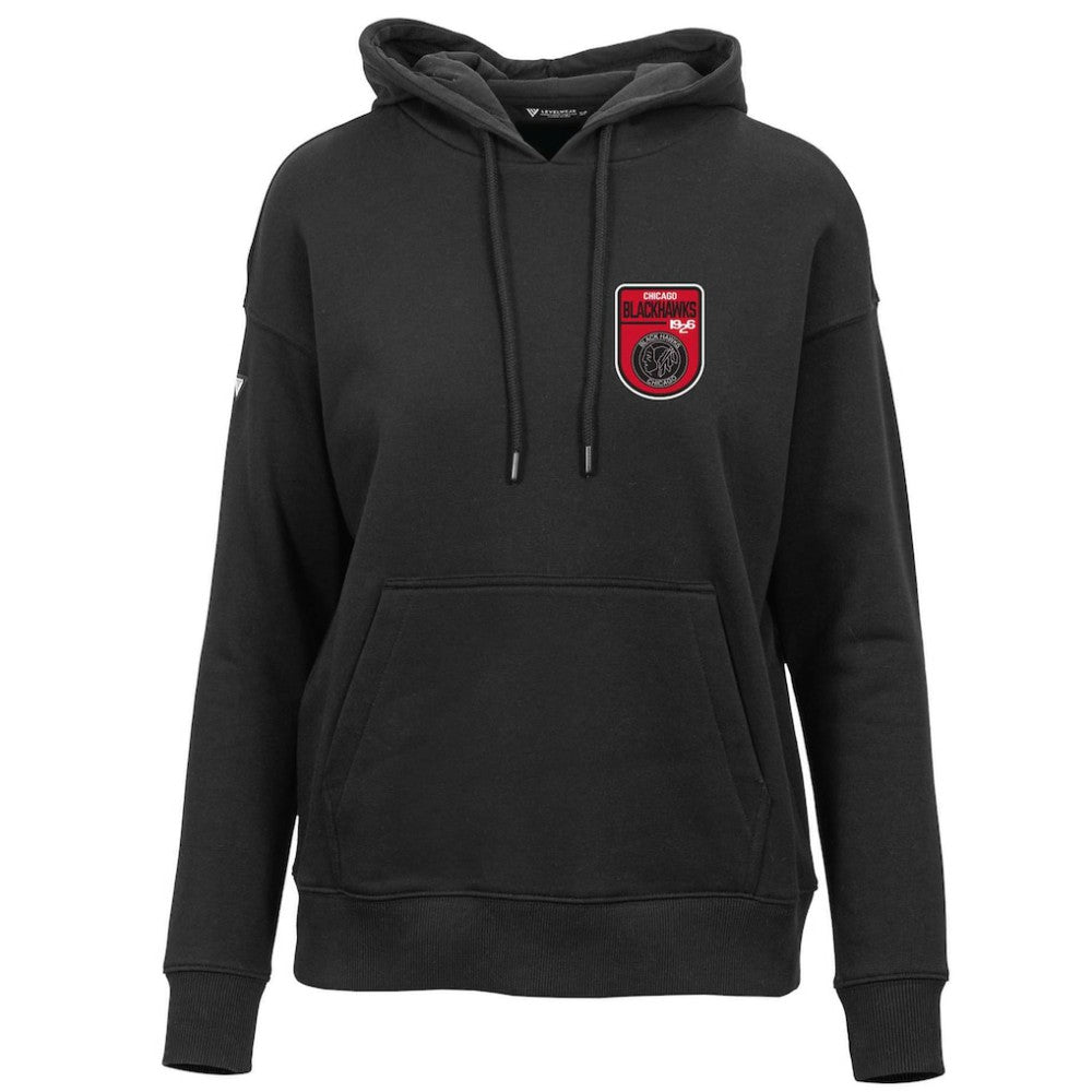 Chicago Blackhawks Levelwear Women's Retro Adorn Pullover Hoodie - Black | NHL sale