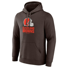 Cleveland Browns Team Lockup Pullover Hoodie - Brown - Fanatics