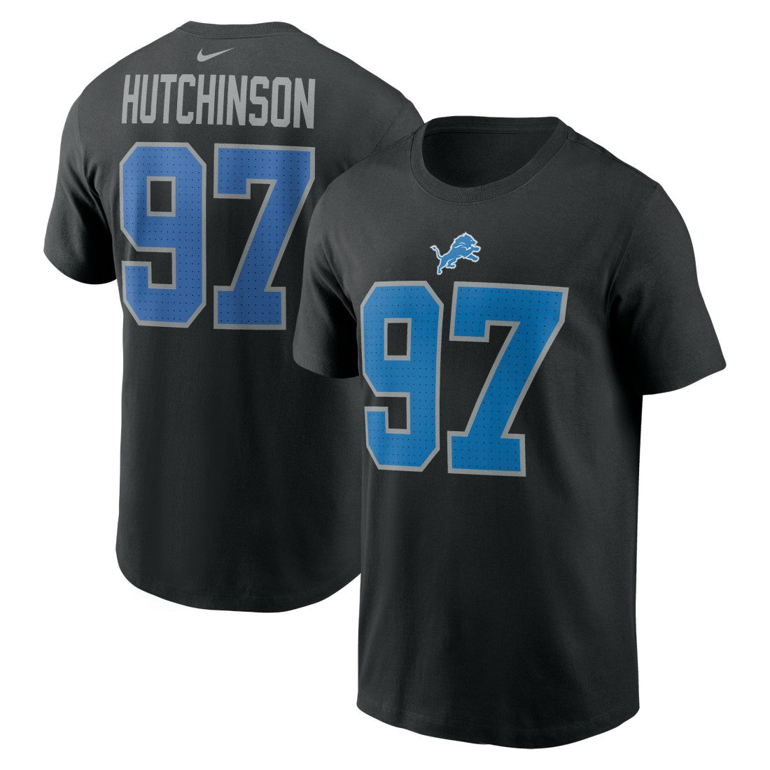 Aidan Hutchinson Detroit Lions Player Name & Number T-Shirt - Black - Nike