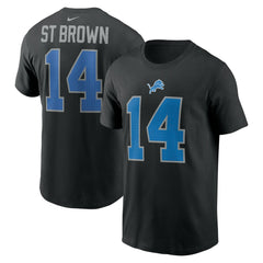 Amon-Ra St. Brown Detroit Lions Player Name & Number T-Shirt - Black - Nike