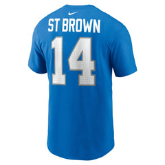 Amon-Ra St. Brown Detroit Lions Name & Number T-Shirt - Blue - Nike