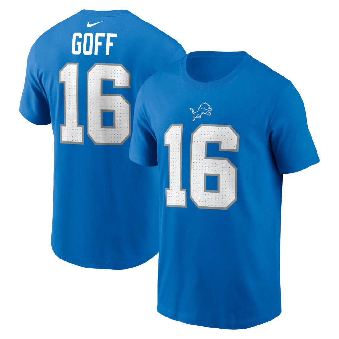 Jared Goff Detroit Lions Name & Number T-Shirt - Blue - Nike