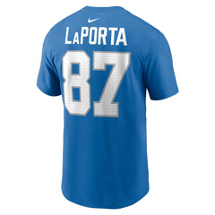 Sam LaPorta Detroit Lions Name & Number T-Shirt - Blue - Nike