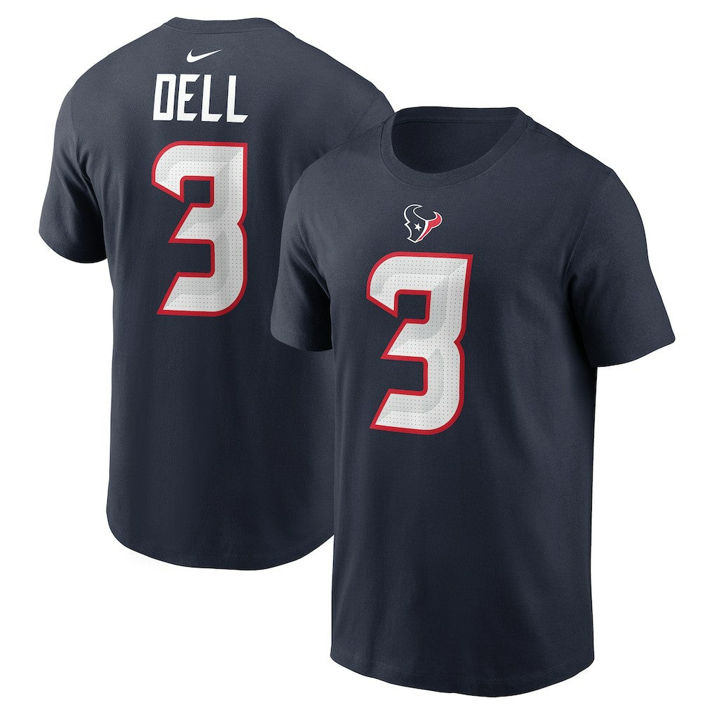 Tank Dell Houston Texans Player Name & Number T-Shirt - Navy - Nike