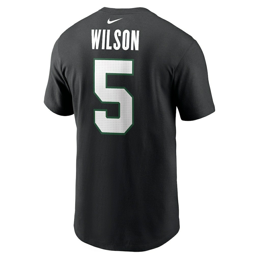 Garrett Wilson New York Jets Name & Number T-Shirt - Black - Nike