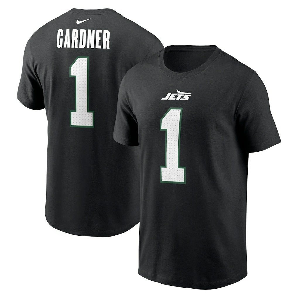 Ahmad Sauce Gardner New York Jets Name & Number T-Shirt - Black - Nike