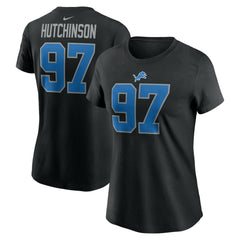 Aidan Hutchinson Detroit Lions Women's Player Name & Number T-Shirt - Black - Nike