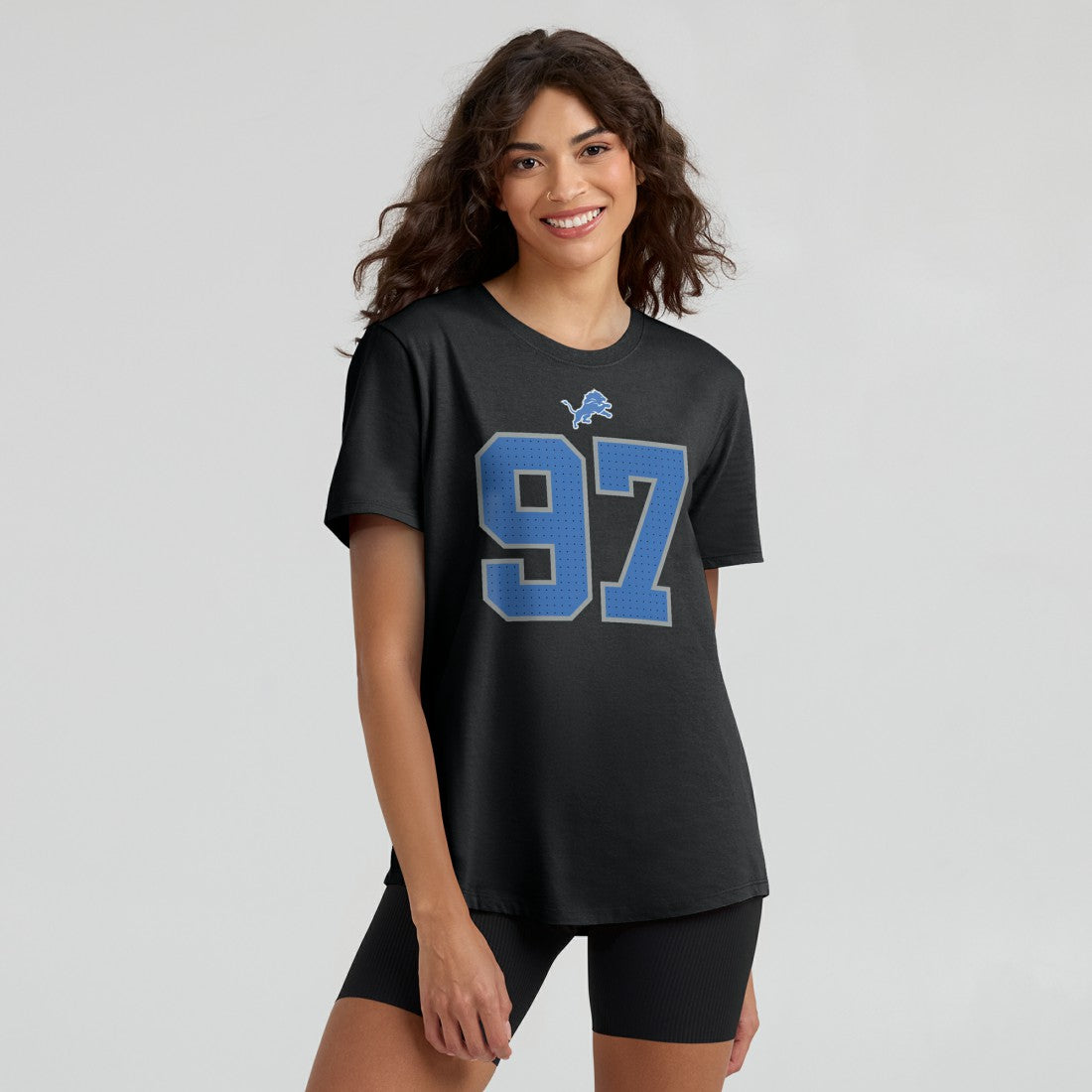 Aidan Hutchinson Detroit Lions Women's Player Name & Number T-Shirt - Black - Nike
