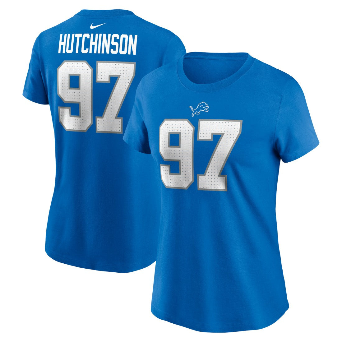 Aidan Hutchinson Detroit Lions Women's Player Name & Number T-Shirt - Blue - Nike