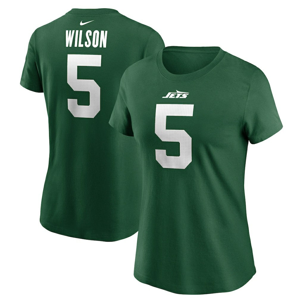 Garrett Wilson New York Jets Women's Player Name & Number T-Shirt - Green - Nike