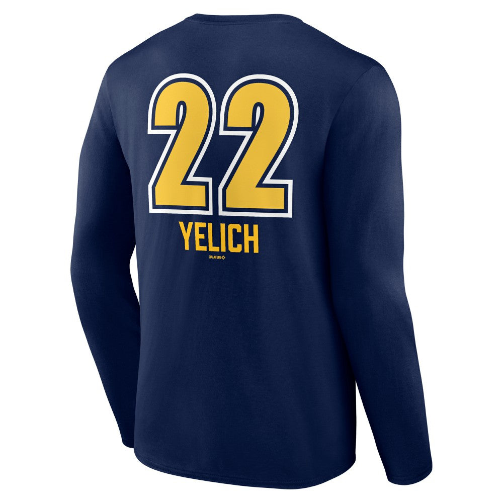 Christian Yelich Milwaukee Brewers Name & Number Fastball Long Sleeve T-Shirt Outlet