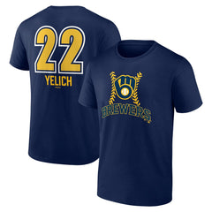 Christian Yelich Milwaukee Brewers Name & Number Fastball T-Shirt Discount