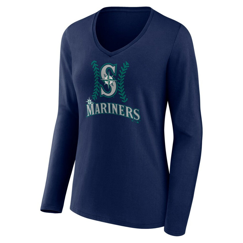 Julio Rodríguez Seattle Mariners Women's Name & Number Fastball V-Neck Long Sleeve T-Shirt Online