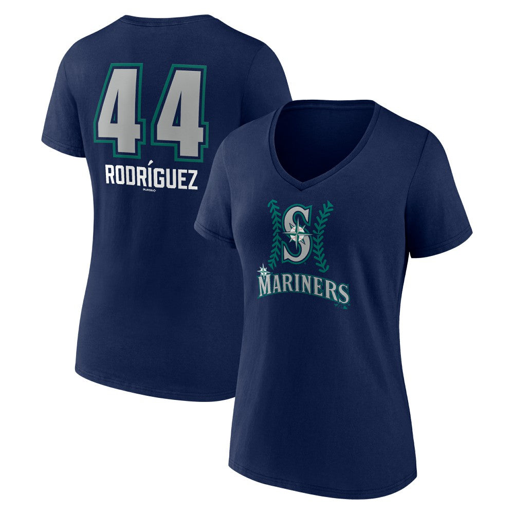 Julio Rodríguez Seattle Mariners Women's Name & Number Fastball V-Neck T-Shirt Sale