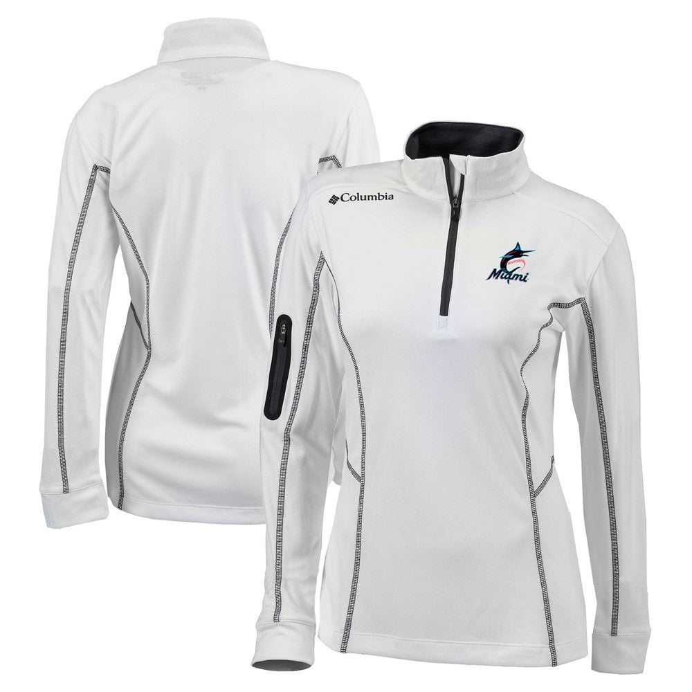 Miami Marlins Columbia Women's Omni-Wick Shotgun Quarter-Zip Pullover Top for sale