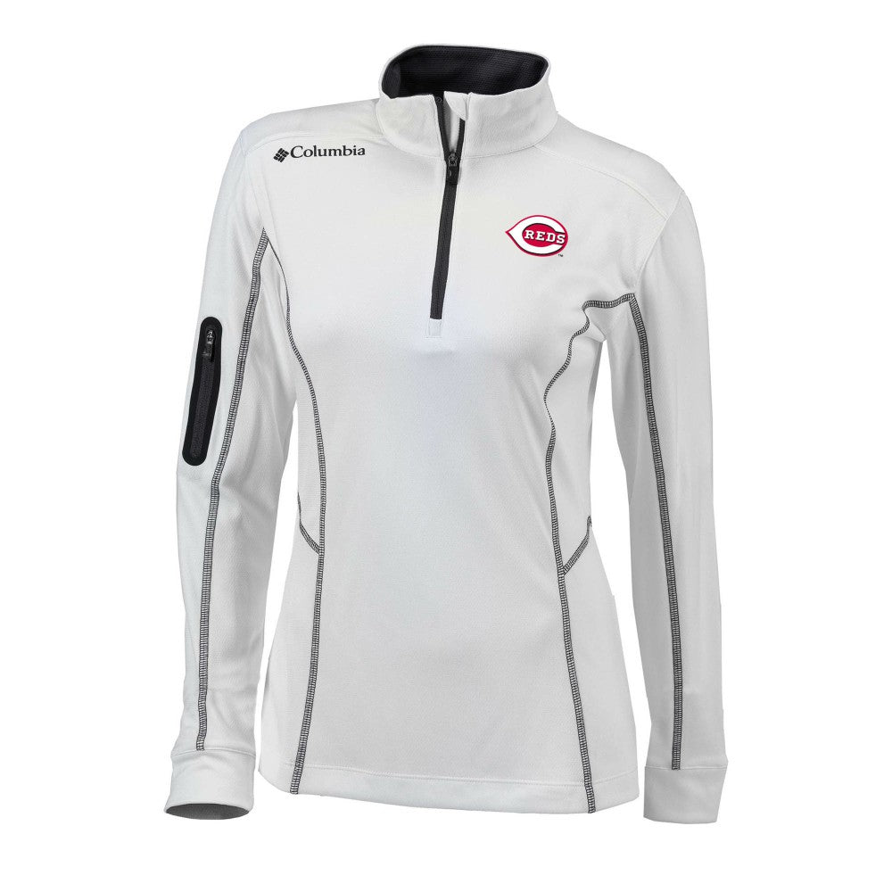 Cincinnati Reds Columbia Women's Omni-Wick Shotgun Quarter-Zip Pullover Top Sale
