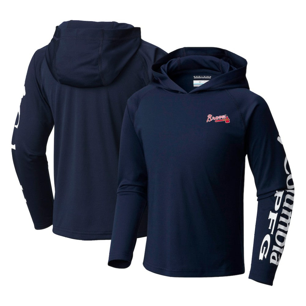 Atlanta Braves Columbia Youth Terminal Tackle Long Sleeve Hoodie T-Shirt Outlet