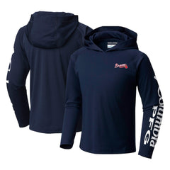 Atlanta Braves Columbia Youth Terminal Tackle Long Sleeve Hoodie T-Shirt Outlet