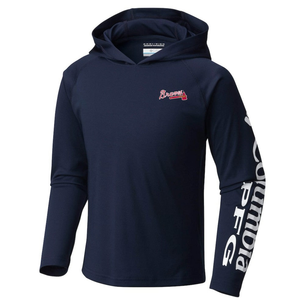 Atlanta Braves Columbia Youth Terminal Tackle Long Sleeve Hoodie T-Shirt Outlet