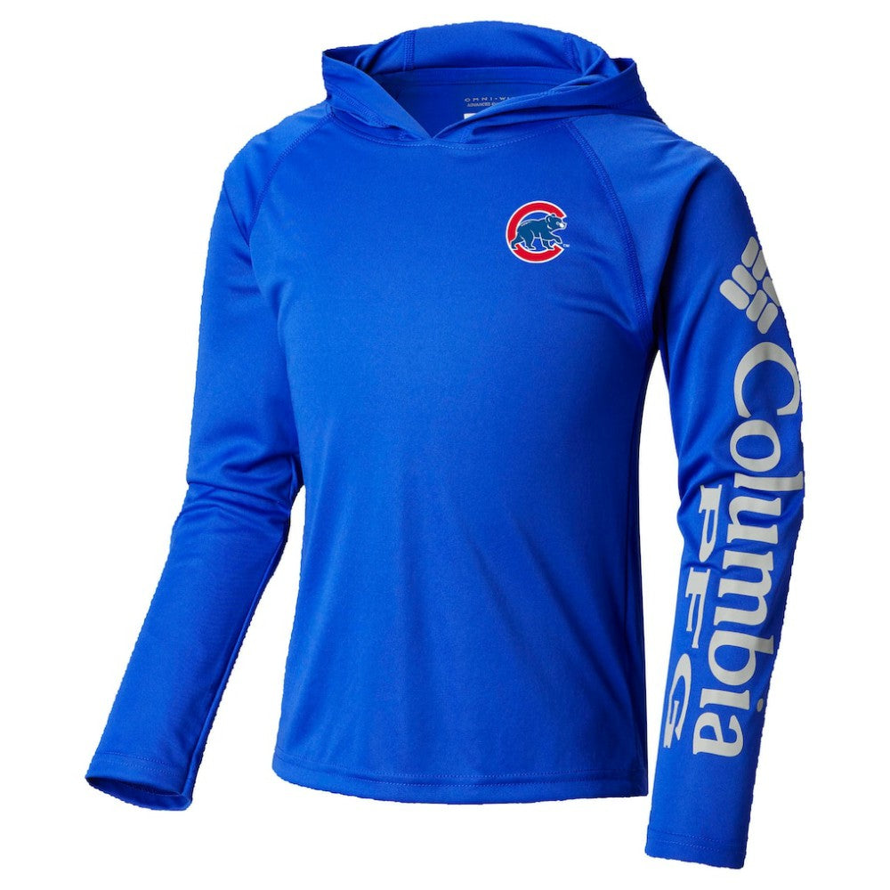 Chicago Cubs Columbia Youth Terminal Tackle Long Sleeve Hoodie T-Shirt for sale