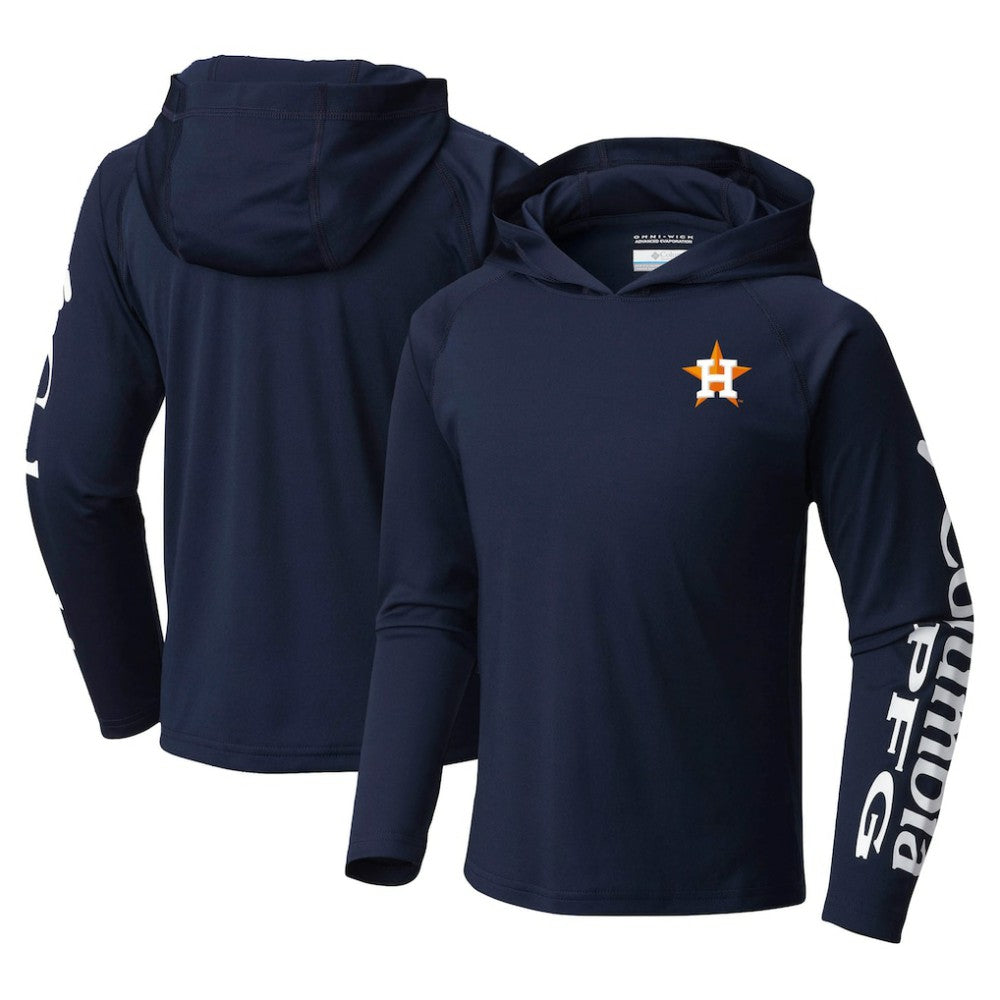 Houston Astros Columbia Youth Terminal Tackle Long Sleeve Hoodie T-Shirt Outlet