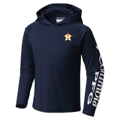 Houston Astros Columbia Youth Terminal Tackle Long Sleeve Hoodie T-Shirt Outlet