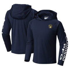 Milwaukee Brewers Columbia Youth Terminal Tackle Long Sleeve Hoodie T-Shirt Outlet