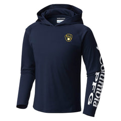 Milwaukee Brewers Columbia Youth Terminal Tackle Long Sleeve Hoodie T-Shirt Outlet