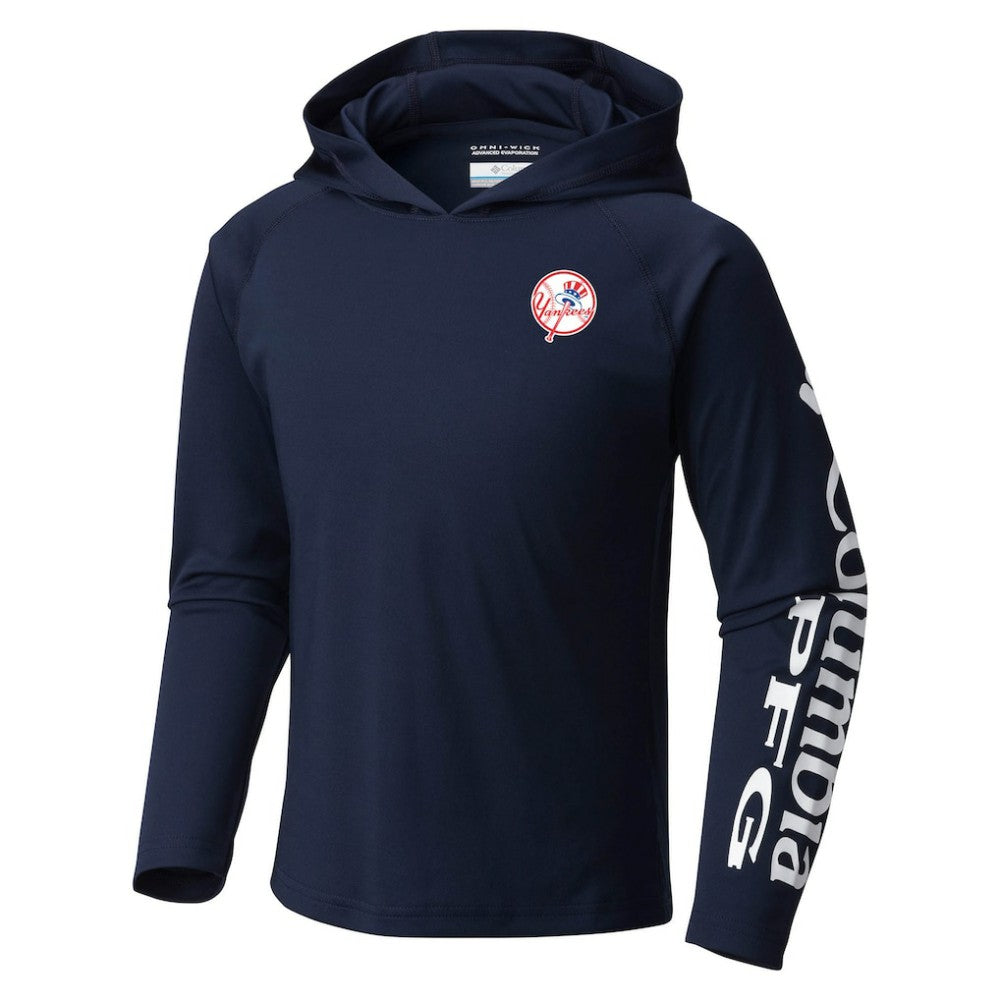 New York Yankees Columbia Youth Terminal Tackle Long Sleeve Hoodie T-Shirt Discount