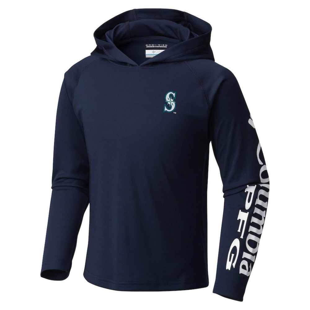 Seattle Mariners Columbia Youth Terminal Tackle Long Sleeve Hoodie T-Shirt Outlet