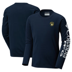 Milwaukee Brewers Columbia Youth Terminal Tackle Long Sleeve T-Shirt for sale