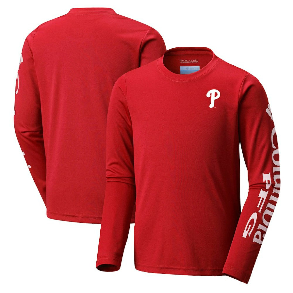 Philadelphia Phillies Columbia Youth Terminal Tackle Long Sleeve T-Shirt Discount
