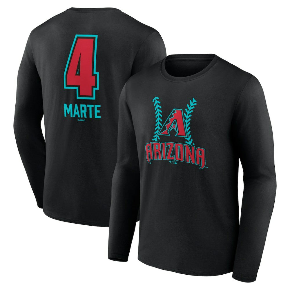 Ketel Marte Arizona Diamondbacks Name & Number Fastball Long Sleeve T-Shirt Outlet