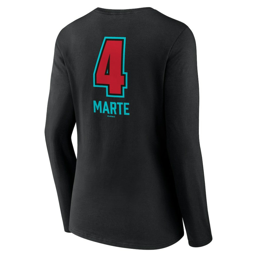 Ketel Marte Arizona Diamondbacks Women's Name & Number Fastball V-Neck Long Sleeve T-Shirt for sale