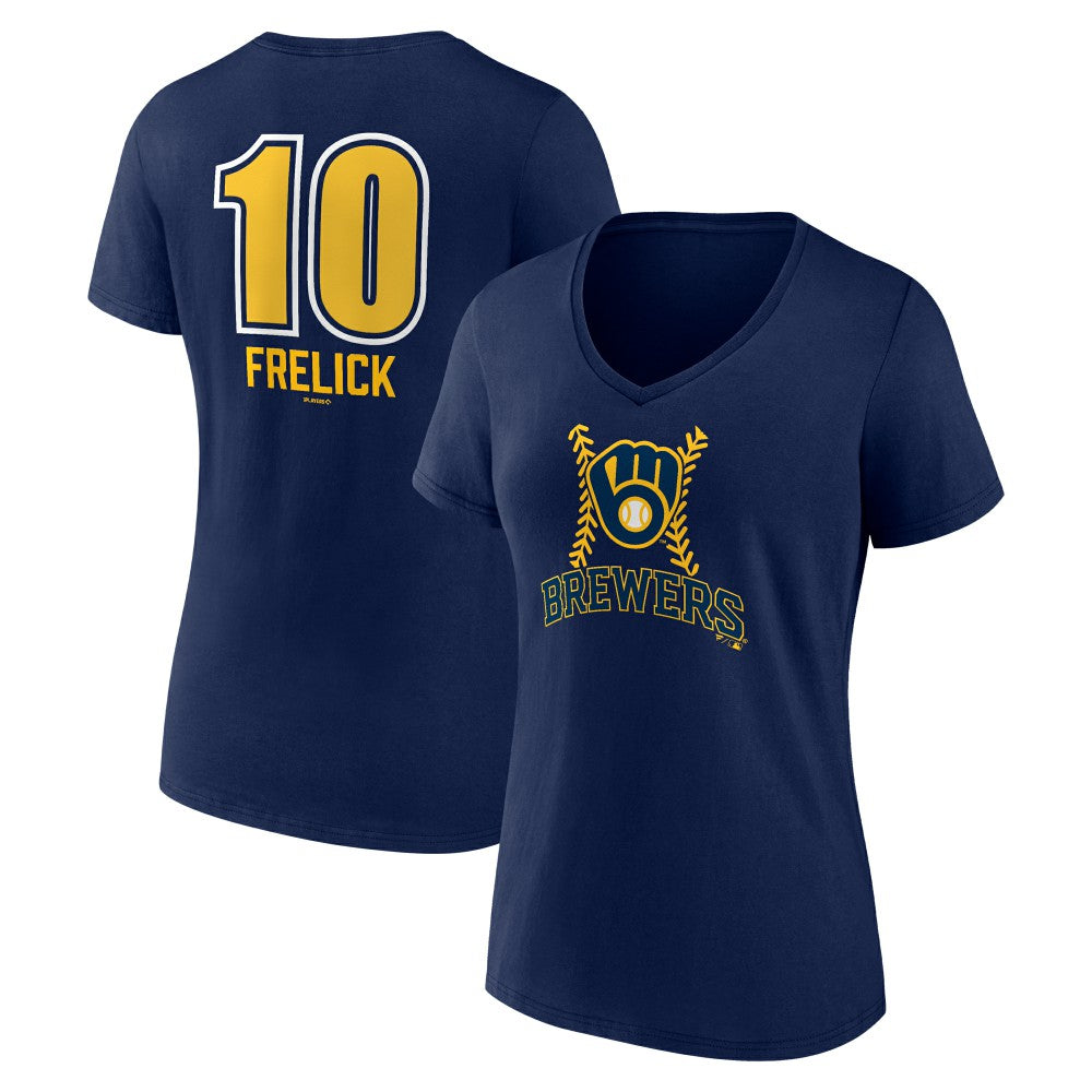 Sal Frelick Milwaukee Brewers Women's Name & Number Fastball V-Neck T-Shirt Near Me