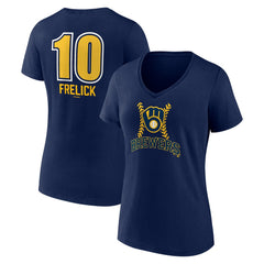 Sal Frelick Milwaukee Brewers Women's Name & Number Fastball V-Neck T-Shirt Near Me
