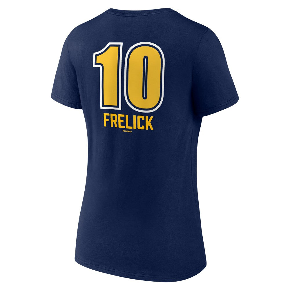 Sal Frelick Milwaukee Brewers Women's Name & Number Fastball V-Neck T-Shirt Near Me