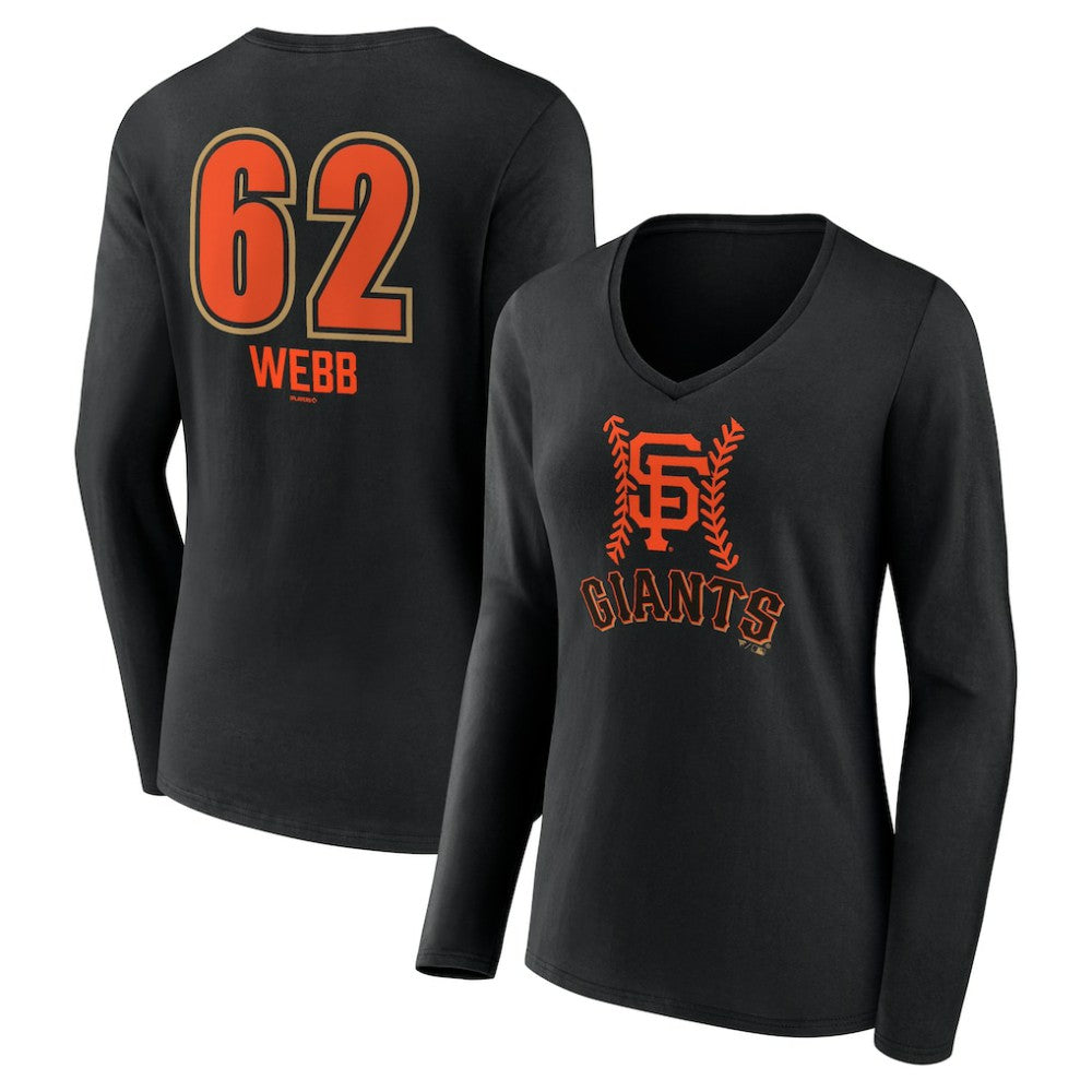 Logan Webb San Francisco Giants Women's Name & Number Fastball V-Neck Long Sleeve T-Shirt for sale