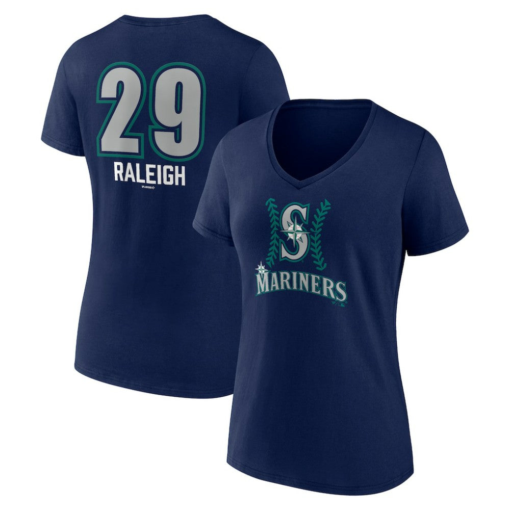 Cal Raleigh Seattle Mariners Women's Name & Number Fastball V-Neck T-Shirt Discount