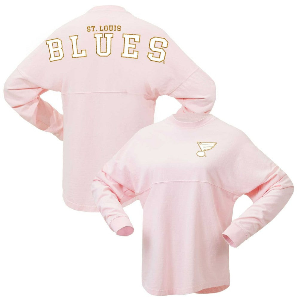 St. Louis Blues Fanatics Women's Spirit Jersey Long Sleeve T-Shirt - Pink | Fanatics online