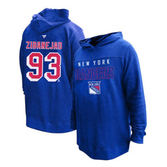 Mika Zibanejad New York Rangers Profile Women's Plus Size Name & Number Thermal Pullover Hoodie - Blue | NHL sale