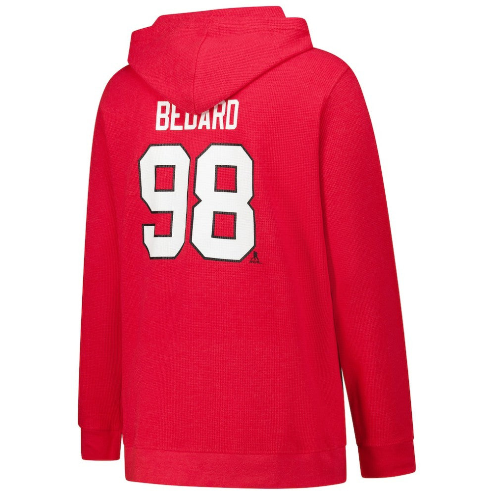 Connor Bedard Chicago Blackhawks Profile Women's Plus Size Name & Number Thermal Pullover Hoodie - Red | NHL on sale