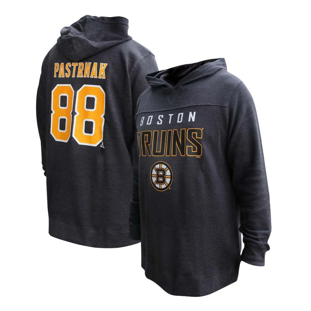 David Pastrnak Boston Bruins Profile Women's Plus Size Name & Number Thermal Pullover Hoodie - Black | NHL on sale